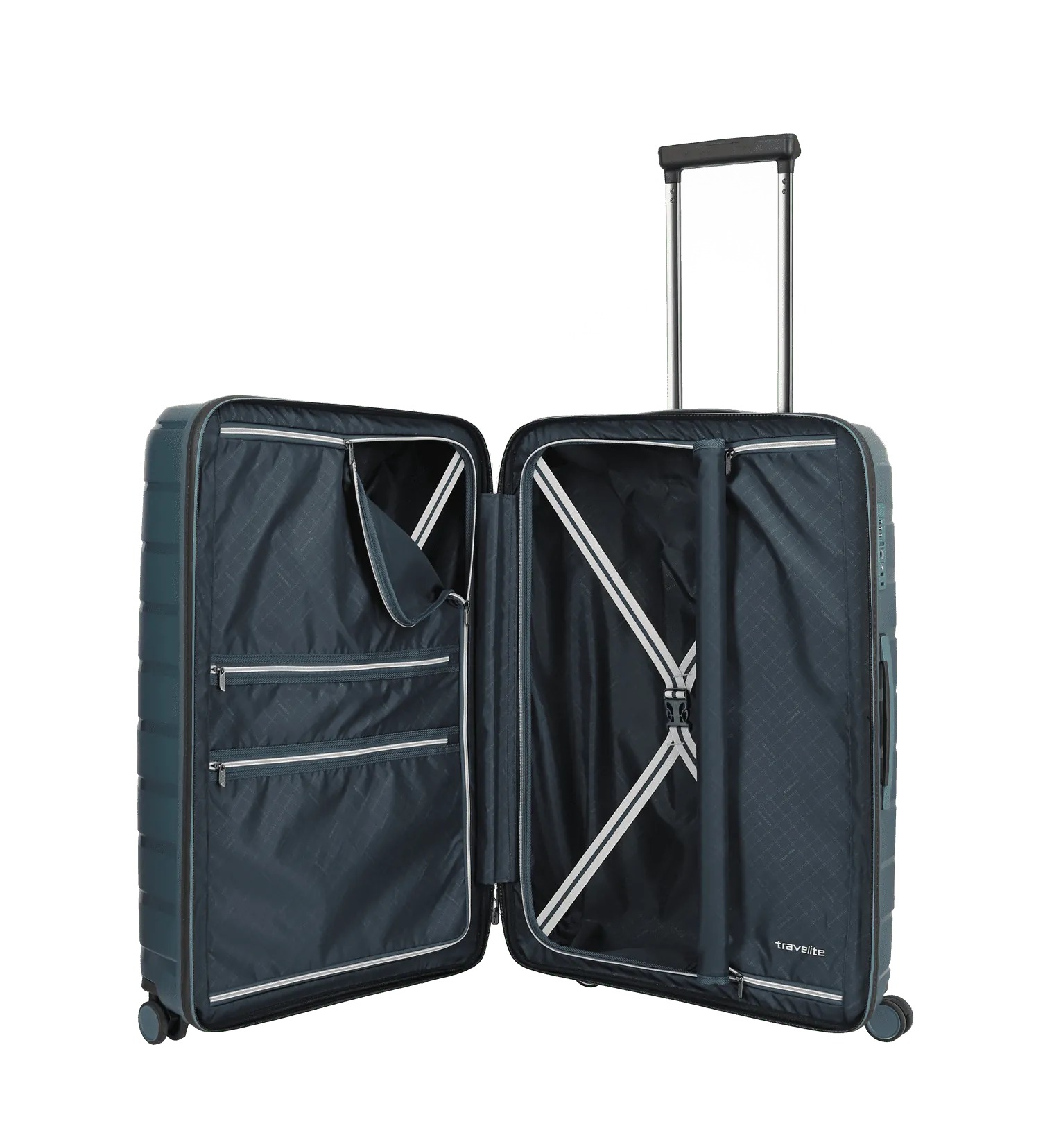 Travelite sinine keskmine reisikohver — polüpropüleen, 3.2 kg (vaade 4) — 71/82liters