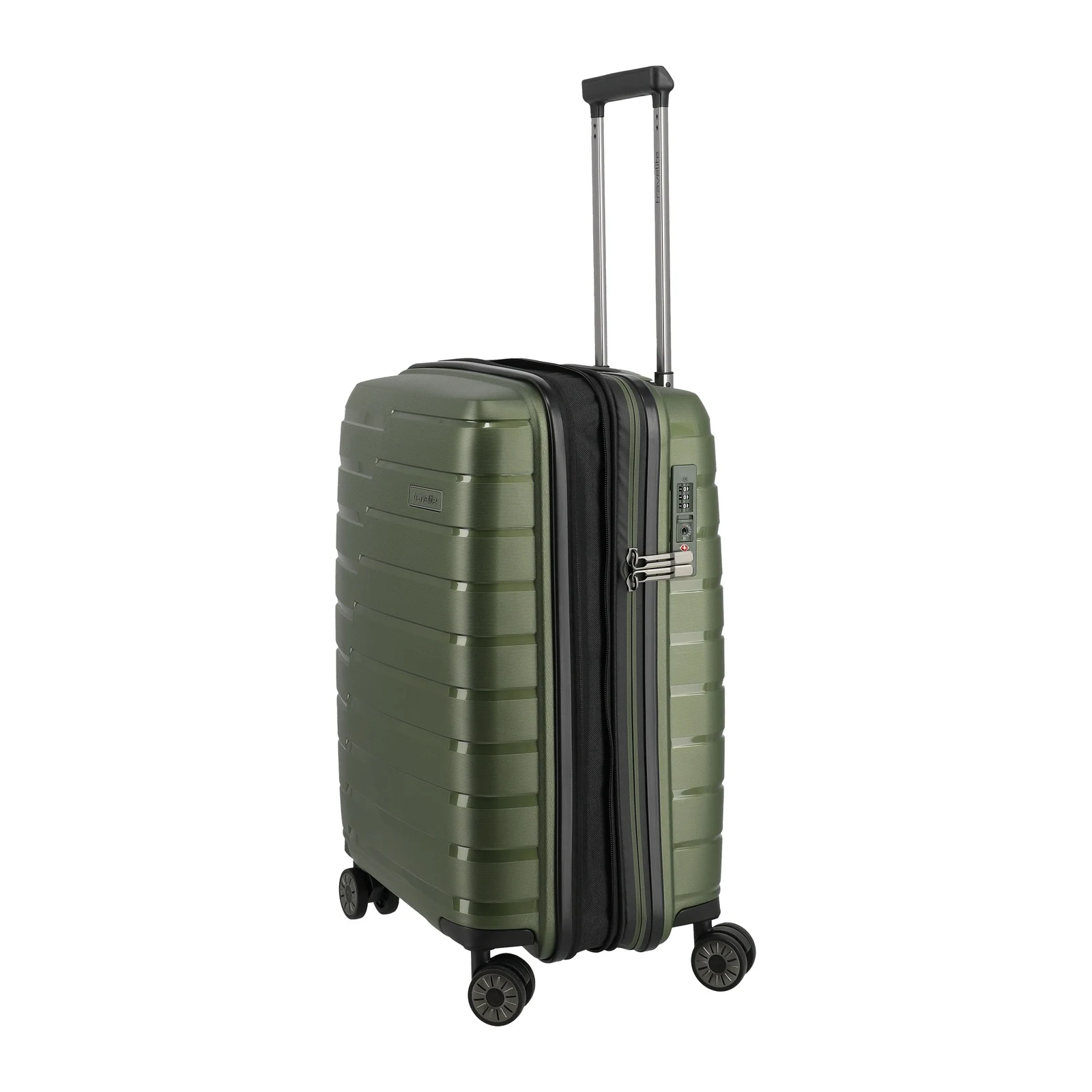 Travelite TL-AIRBASE roheline käsipagasi kohver — polüpropüleen, 43/50L, 2.7 kg (vaade 3) — 43/50L