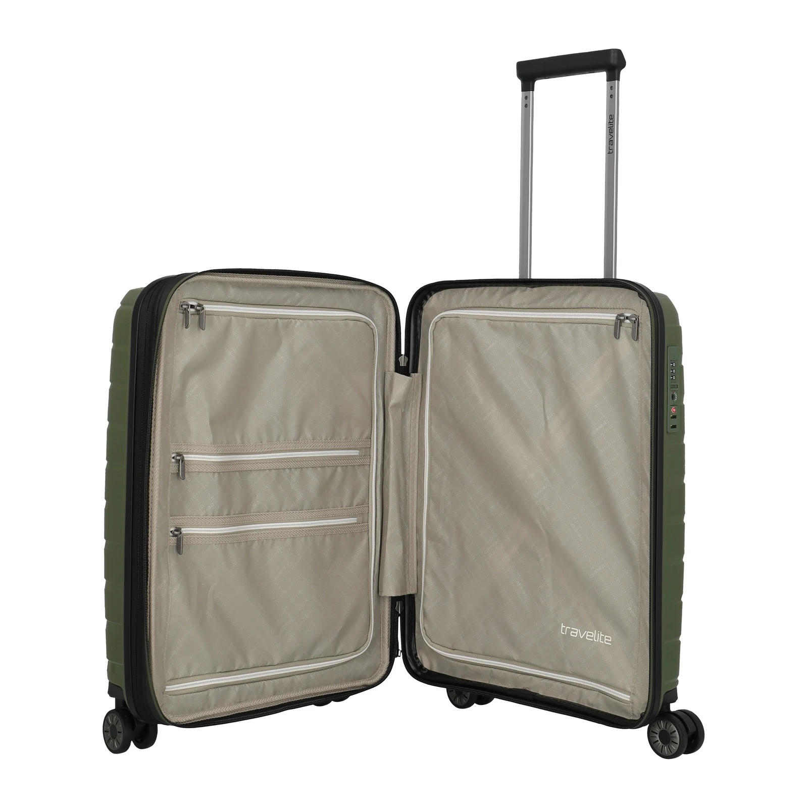 Travelite TL-AIRBASE roheline käsipagasi kohver — polüpropüleen, 43/50L, 2.7 kg (vaade 7) — 43/50L