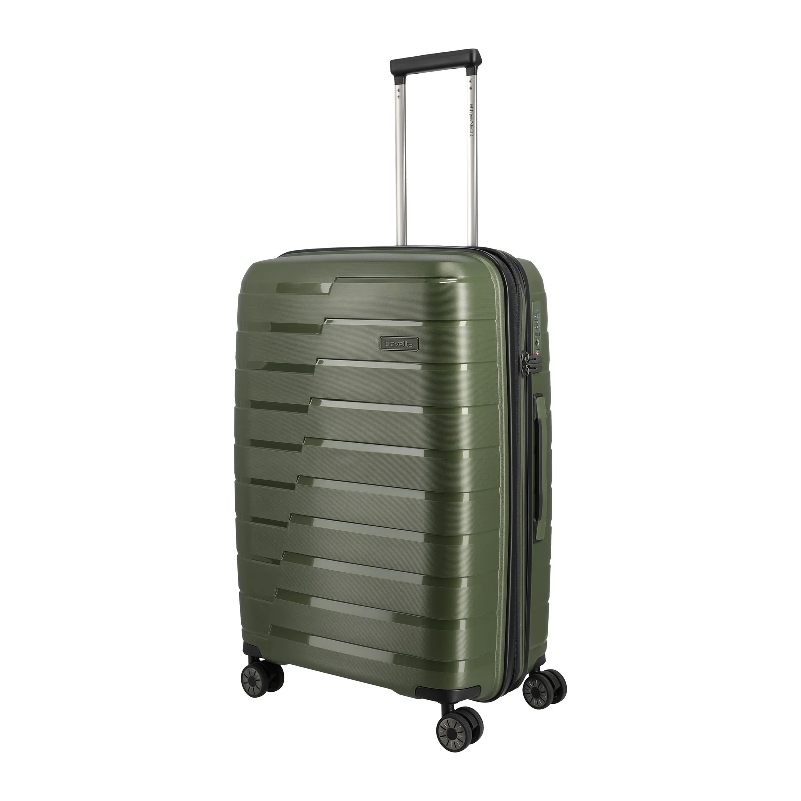 Travelite TL-AIRBASE roheline keskmine reisikohver — polüpropüleen, 71/82L, 3.2 kg (vaade 2) — 71/82L