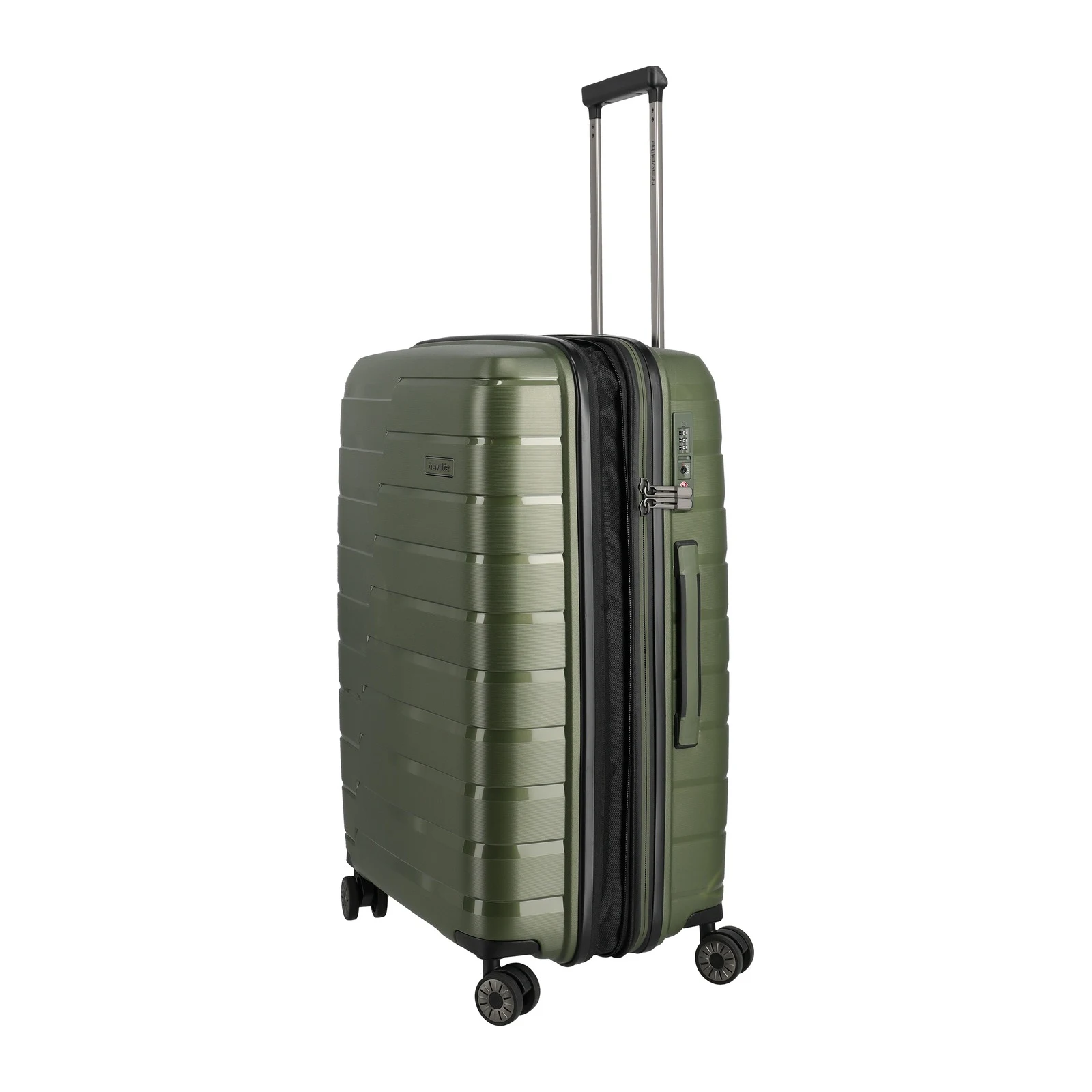 Travelite TL-AIRBASE roheline keskmine reisikohver — polüpropüleen, 71/82L, 3.2 kg (vaade 3) — 71/82L