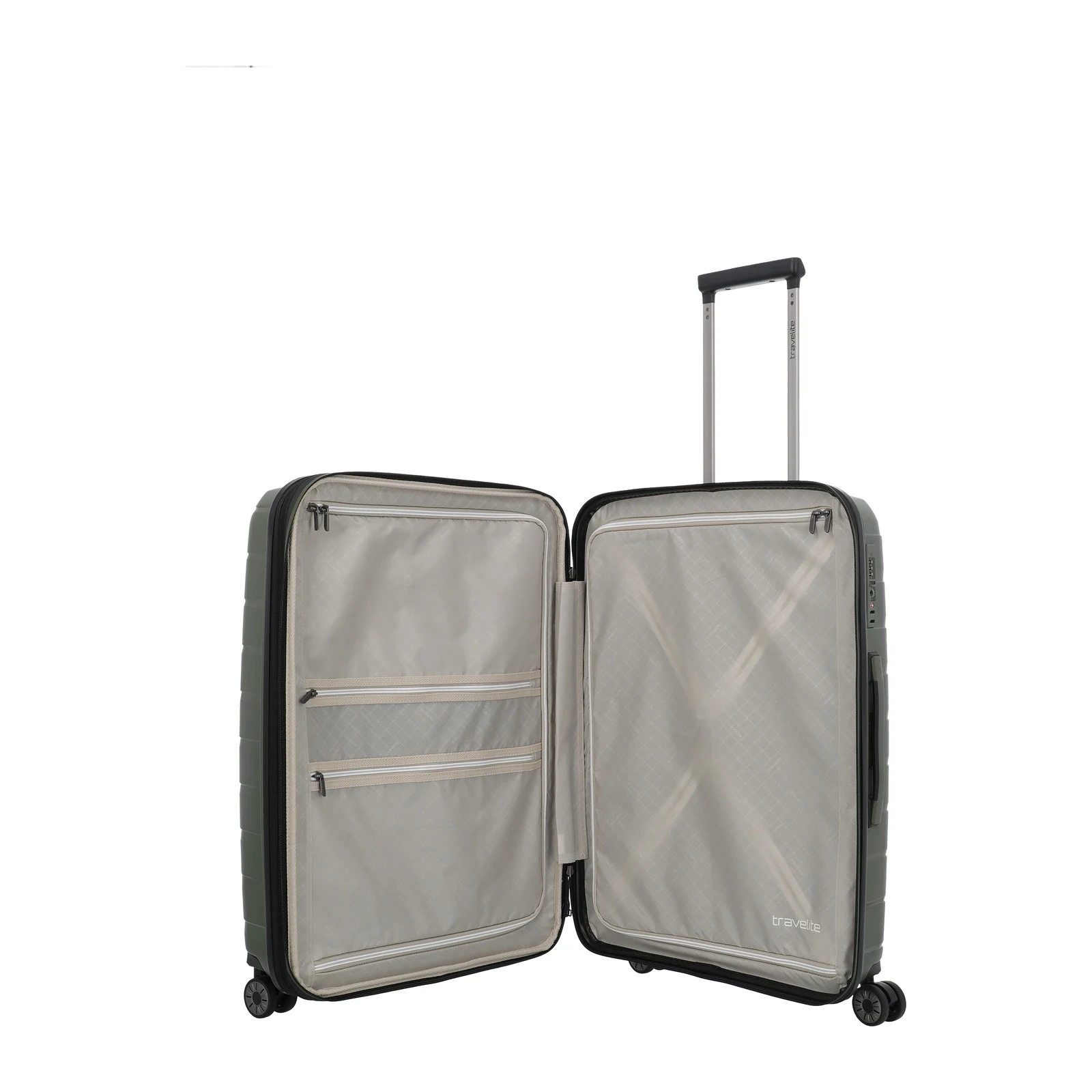 Travelite TL-AIRBASE roheline keskmine reisikohver — polüpropüleen, 71/82L, 3.2 kg (vaade 7) — 71/82L