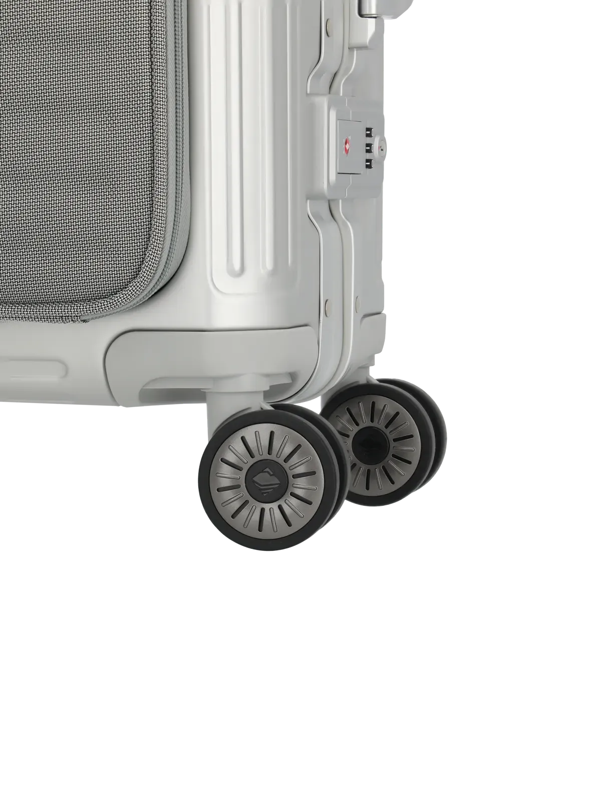Travelite hõbedane käsipagasi kohver — Alumiinium, 41L, 4.6 kg (vaade 3) — 41L