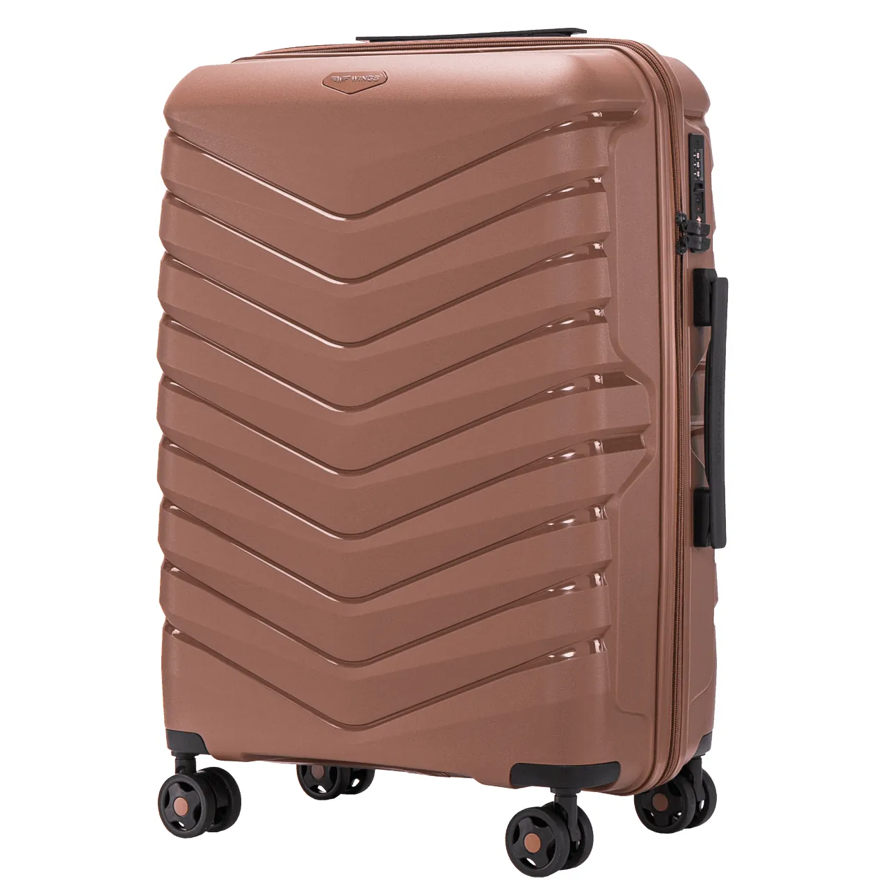 Wings PHX01 pruun keskmine reisikohver — Polüpropüleen, 63L, 3 kg