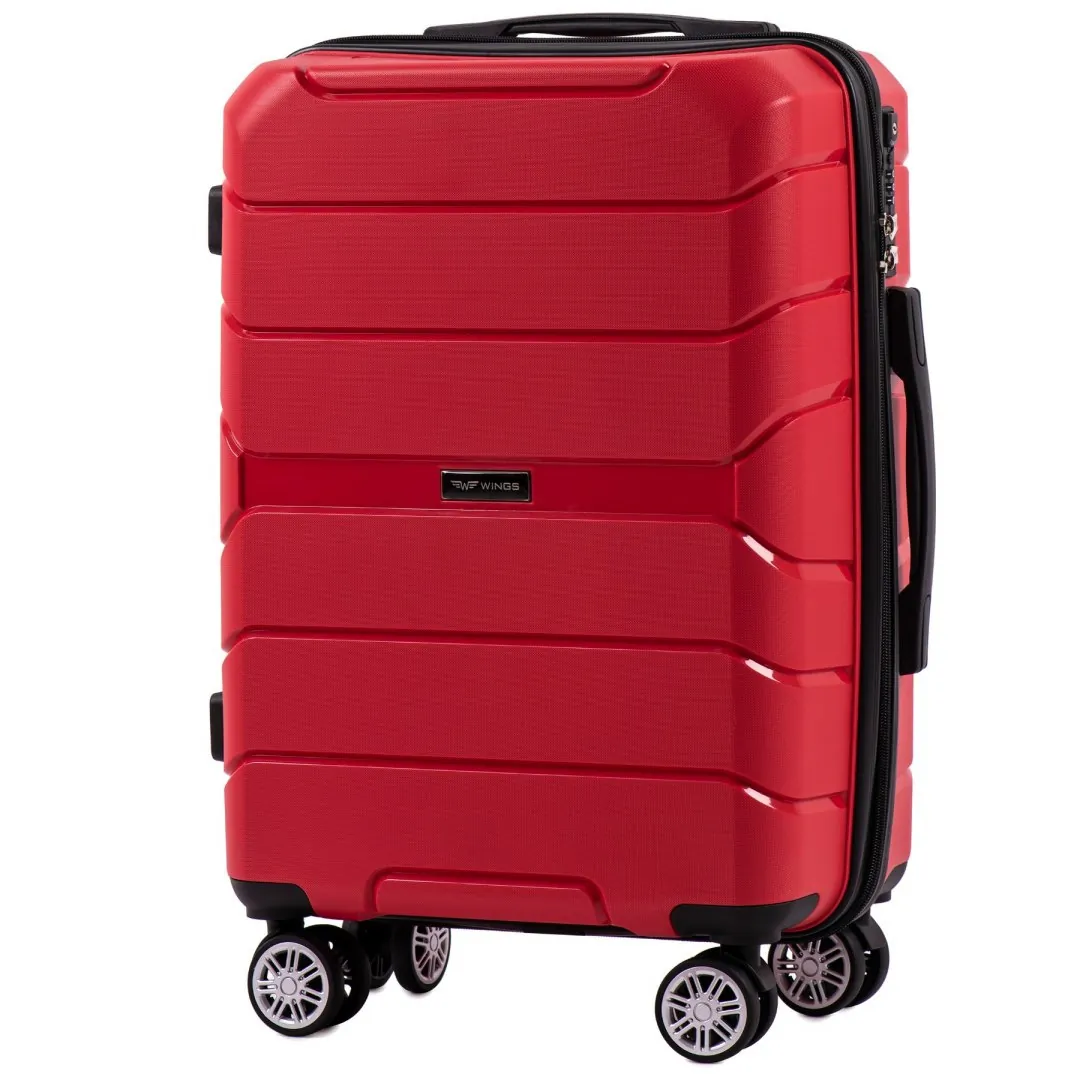 Wings PP05 punane käsipagasi kohver — Polüpropüleen, 43L, 2.8 kg