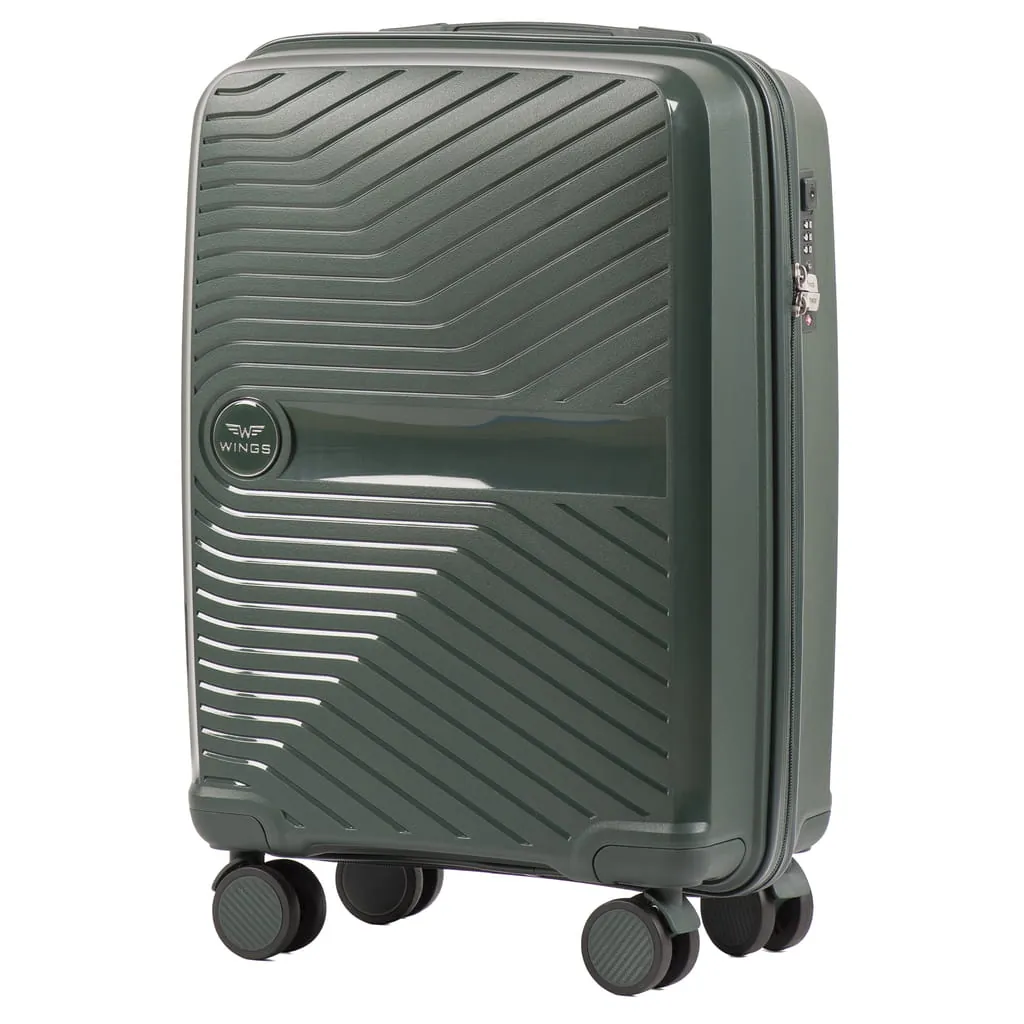 Wings DQ1810 roheline käsipagasi kohver — Polüpropüleen, 39L, 2.5 kg