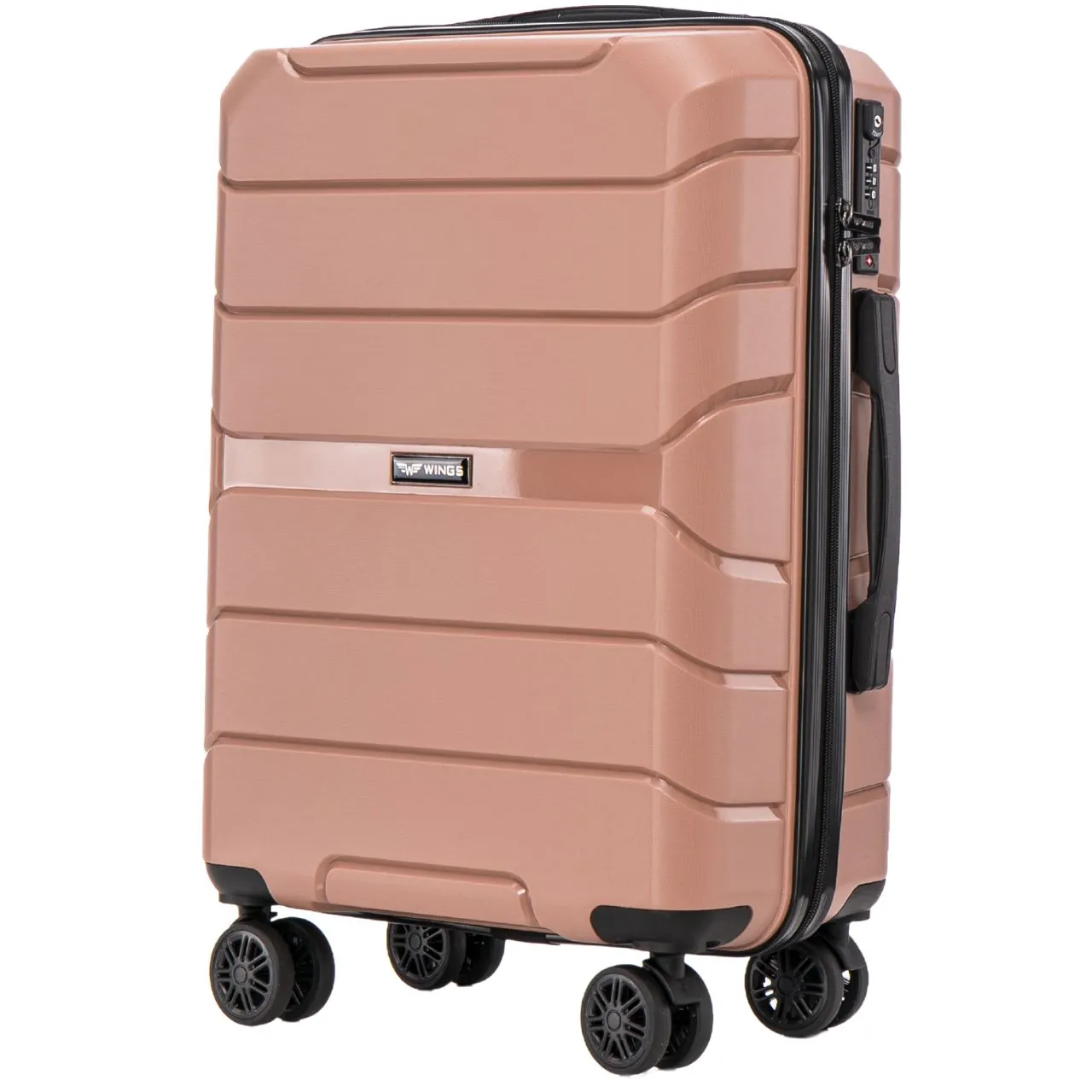Wings rose gold käsipagasi kohver — polüpropüleen, 43L, 2.75 kg