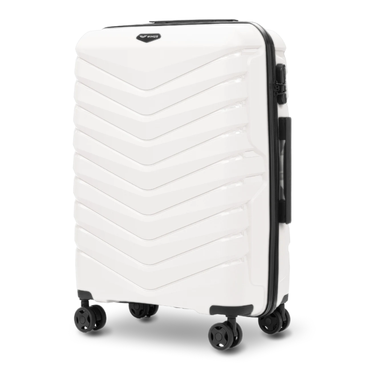 Wings PHX02 valge keskmine reisikohver — polüpropüleen, 65L, 3 kg