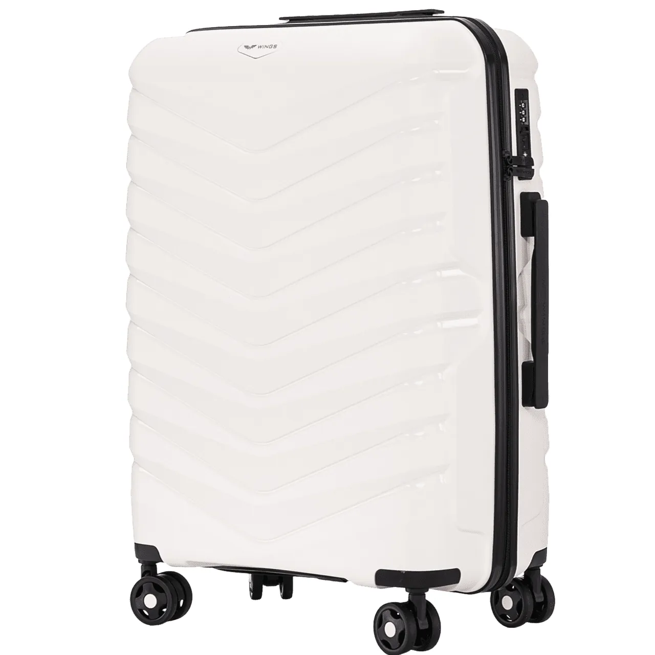 Wings PHX01 valge keskmine reisikohver — Polüpropüleen, 63L, 3 kg